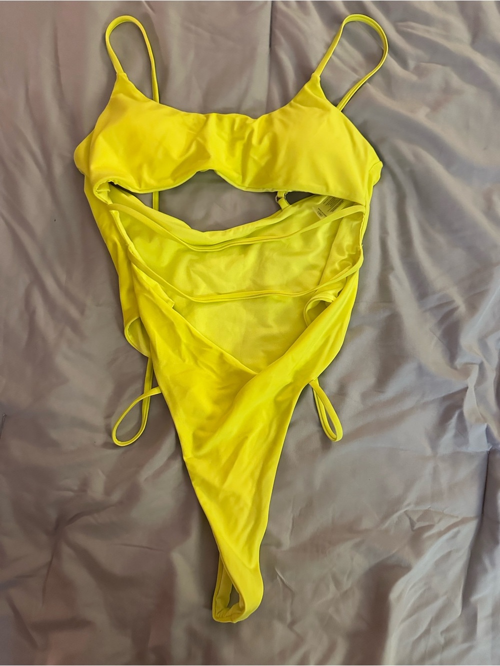 Bright Yellow Kids One-Piece Swimsuit